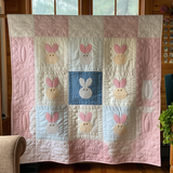 Beatitudine del Coniglietto Rosa Coperta Trapuntata
