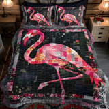 Set di Biancheria da Letto Trapuntata 3 Pezzi Delizia Rosa del Fenicottero