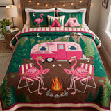 Set di Biancheria da Letto Trapuntata 3 Pezzi Rifugio Rosa