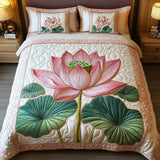 Set di Biancheria da Letto Trapuntata 3 Pezzi Serenità Rosa