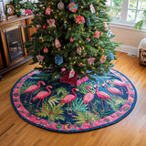 Tropici Rosa Copri Base per Albero di Natale Trapuntato