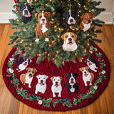 Capriccio Invernale del Pitbull Copri Base per Albero di Natale Trapuntato