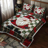 Set di Biancheria da Letto Trapuntata 3 Pezzi Babbo Natale Scozzese