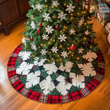 Paese delle Meraviglie a Tartan Copri Base per Albero di Natale Trapuntato