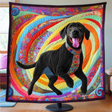 Labrador Nero Giocoso Coperta Trapuntata
