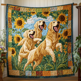 Golden Retriever Giocosi Coperta Trapuntata