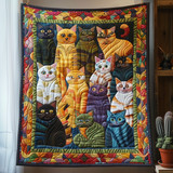 Gatto Giocoso Patchwork Coperta Trapuntata