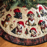 Cuori Giocosi del Pitbull Copri Base per Albero di Natale Trapuntato