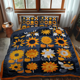 Set di Biancheria da Letto Trapuntata 3 Pezzi Girasoli Giocosi