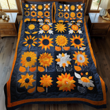 Set di Biancheria da Letto Trapuntata 3 Pezzi Girasoli Giocosi