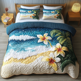 Set di Biancheria da Letto Trapuntata 3 Pezzi Sogni della Plumeria