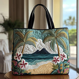 Petali di Plumeria Borsa Tote Trapuntata