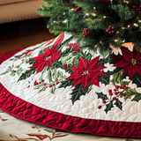 Eleganza delle Stelle di Natale Copri Base per Albero di Natale Trapuntato