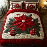 Set di Biancheria da Letto Trapuntata 3 Pezzi Bagliore della Stella di Natale
