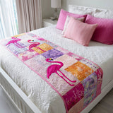 Eleganza in Rosa Runner da Letto Trapuntato
