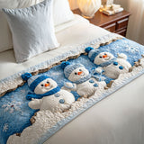 Gioia del Pupazzo di Neve Polare Runner da Letto Trapuntato