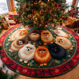 Magia Natalizia del Pomerania Copri Base per Albero di Natale Trapuntato