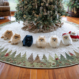 Paese delle Meraviglie del Pomerania Copri Base per Albero di Natale Trapuntato