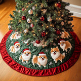 Fascino del Pomerania Copri Base per Albero di Natale Trapuntato