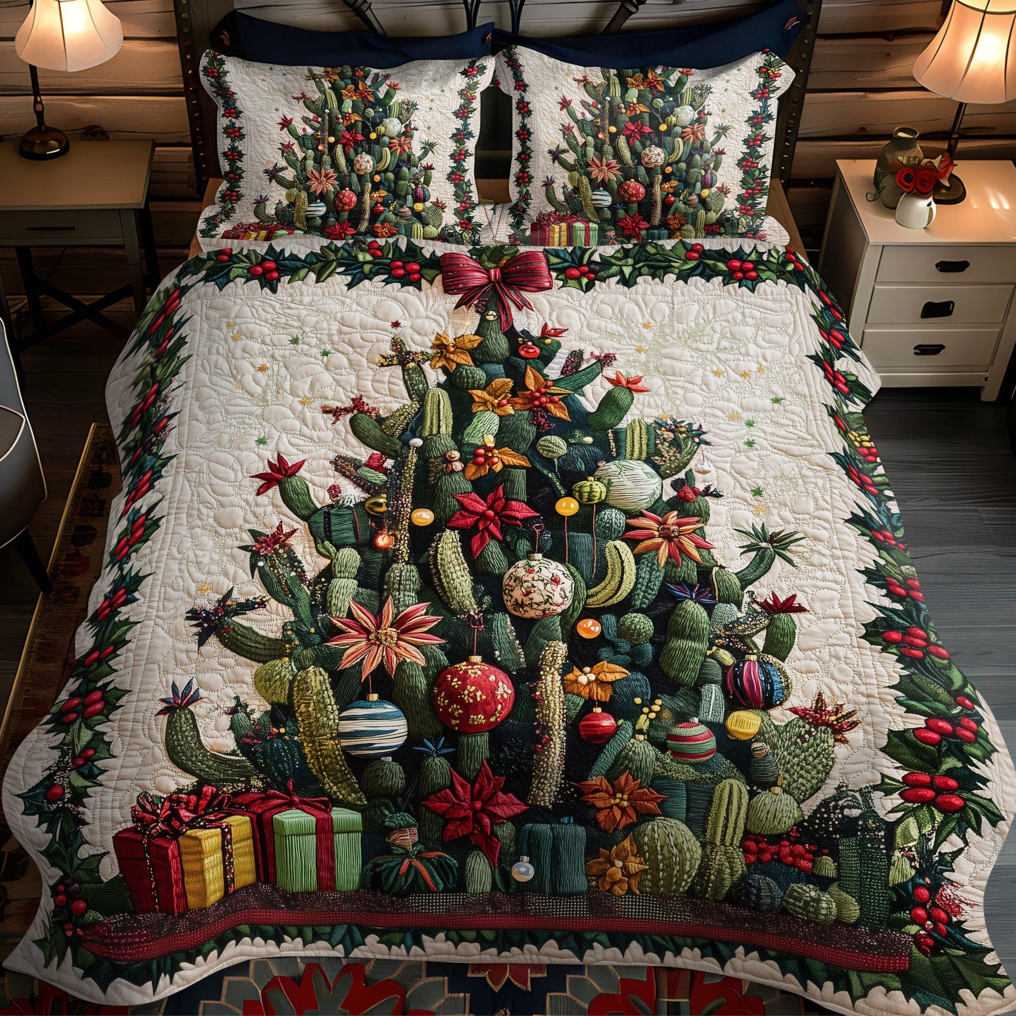 Set di Biancheria da Letto Trapuntata 3 Pezzi Paradiso Spinoso