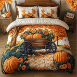 Set di Biancheria da Letto Trapuntata 3 Pezzi Fascino della Zucca