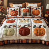 Set di Biancheria da Letto Trapuntata 3 Pezzi Fascino della Zucca