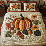 Set di Biancheria da Letto Trapuntata 3 Pezzi Zucca e Spice