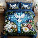 Set di Biancheria da Letto Trapuntata 3 Pezzi Croce Pura
