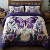 Set di Biancheria da Letto Trapuntata 3 Pezzi Brezza Viola