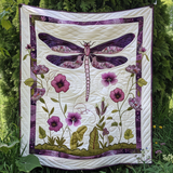 Eleganza della Libellula Viola Coperta Trapuntata