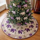 Safari Viola Copri Base per Albero di Natale Trapuntato
