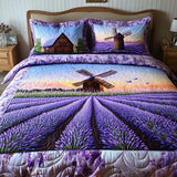 Set di Biancheria da Letto Trapuntata 3 Pezzi Tranquillità Viola