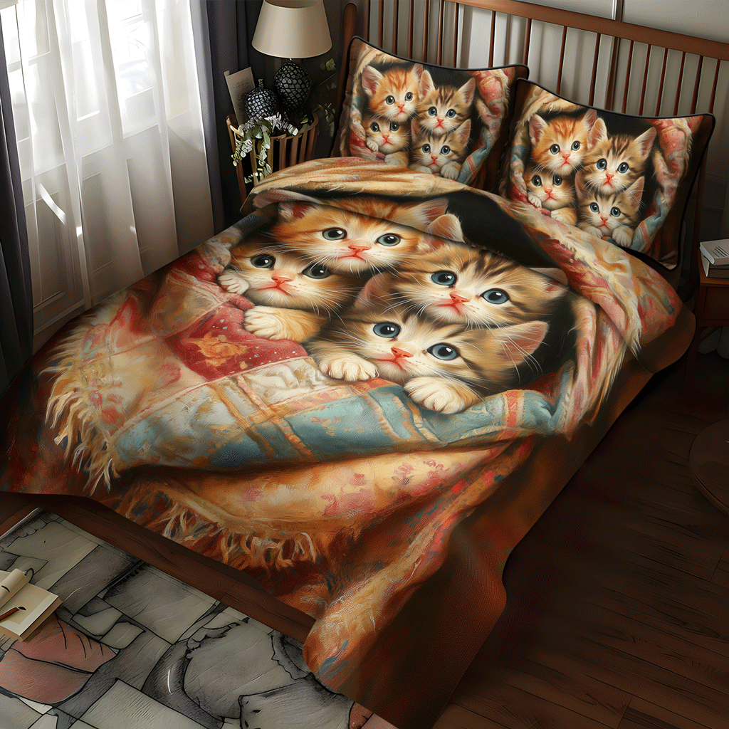 Set di Biancheria da Letto Trapuntata 3 Pezzi Purrfectly Accogliente