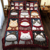 Set di Biancheria da Letto Trapuntata 3 Pezzi Gatti Accoglienti di Purrfectly