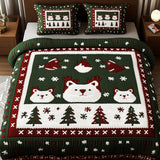 Set di Biancheria da Letto Trapuntata 3 Pezzi Purrfectly Festivo