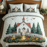 Set di Biancheria da Letto Trapuntata 3 Pezzi Quieto Church
