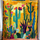 Oasi di Cactus Radiosa Coperta Trapuntata