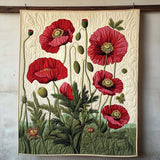 Papaveri Rossi Radiosi Quilt Artistico da Parete