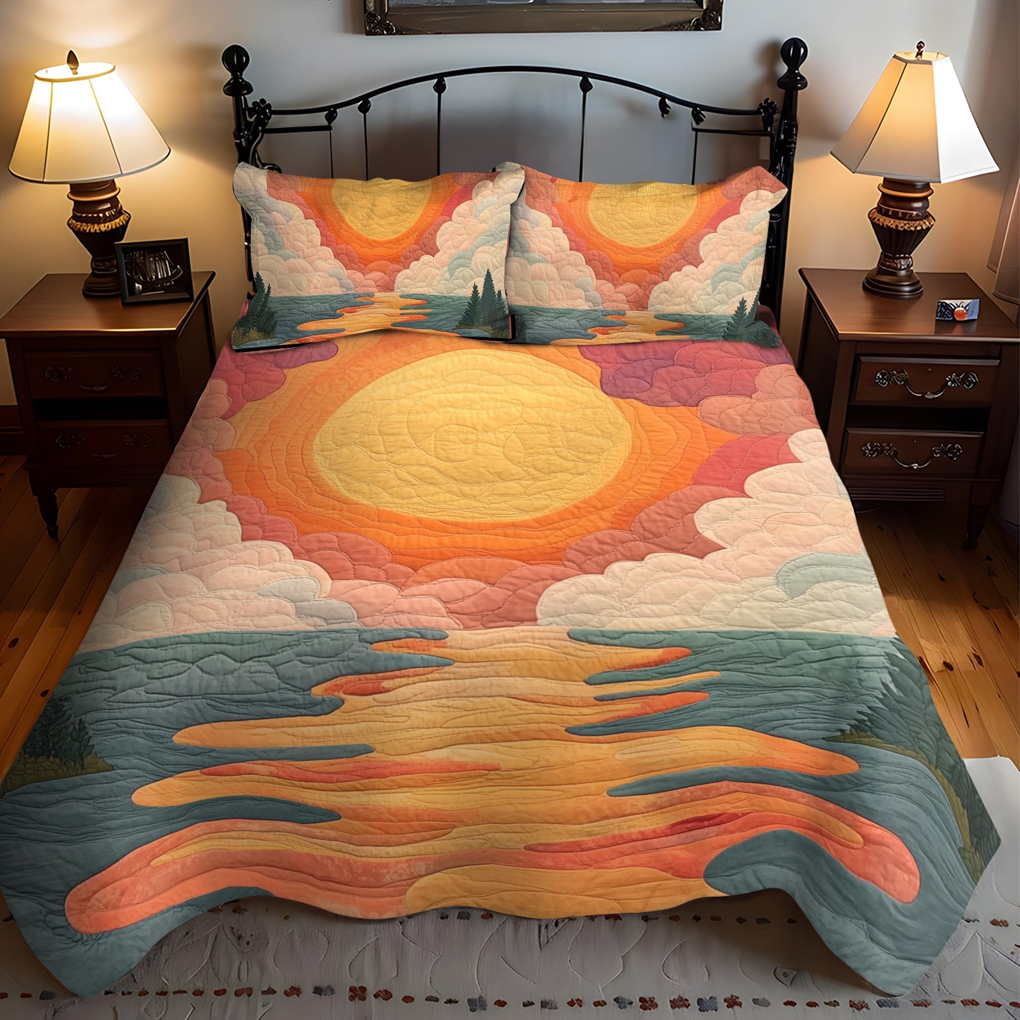 Set di Biancheria da Letto Trapuntata 3 Pezzi Cieli Radiosi