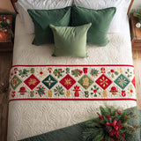 Natale Radioso Runner da Letto Trapuntato