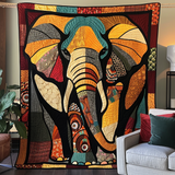 Sogni di Elefante Arcobaleno Coperta Trapuntata