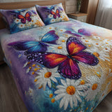 Set di Biancheria da Letto Trapuntata 3 Pezzi Farfalle dell'Arcobaleno