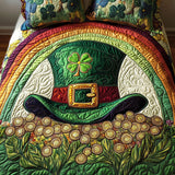 Set di Biancheria da Letto Trapuntata 3 Pezzi Trifoglio dell'Arcobaleno di Hat