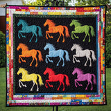 Galoppo Arcobaleno Coperta Trapuntata