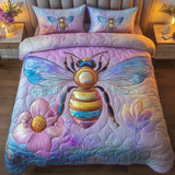 Set di Biancheria da Letto Trapuntata 3 Pezzi Ape dell'Arcobaleno del Bagliore