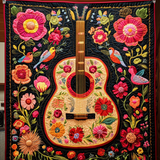 Serenata della Chitarra Arcobaleno Quilt Artistico da Parete