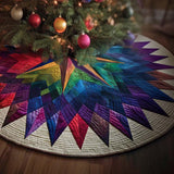 Stella Arcobaleno Copri Base per Albero di Natale Trapuntato