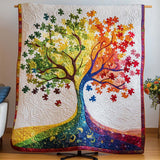 Albero Arcobaleno Coperta Trapuntata