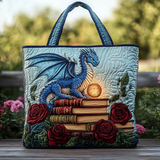 Drago che Legge Borsa Tote Trapuntata