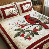 Red Cardinal Serenity 3-Piece Quilted Bedding Set NCU0TH2081